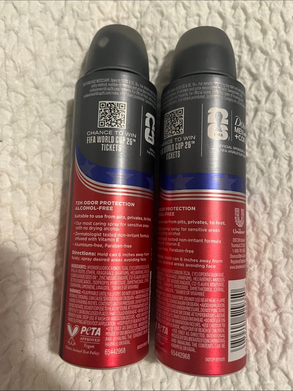NWT Dove Men Whole Body Spray Deodorant Vanilla and Cocoa